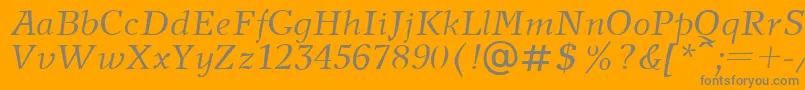 NewJournalItalic Font – Gray Fonts on Orange Background