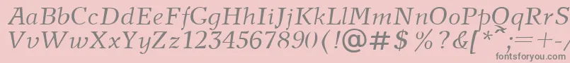 NewJournalItalic-Schriftart – Graue Schriften auf rosa Hintergrund