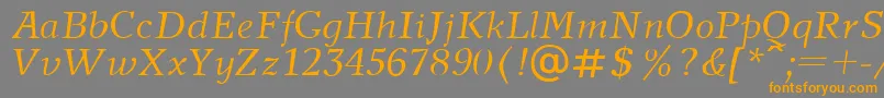 Шрифт NewJournalItalic – оранжевые шрифты на сером фоне