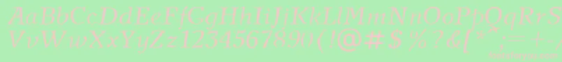 NewJournalItalic Font – Pink Fonts on Green Background