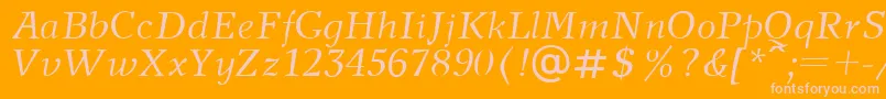 フォントNewJournalItalic – オレンジの背景にピンクのフォント