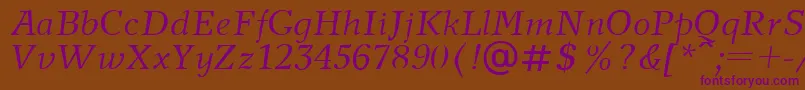NewJournalItalic Font – Purple Fonts on Brown Background