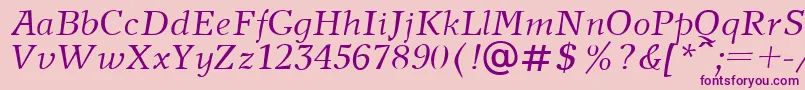 NewJournalItalic Font – Purple Fonts on Pink Background