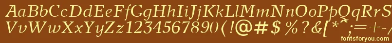 NewJournalItalic Font – Yellow Fonts on Brown Background