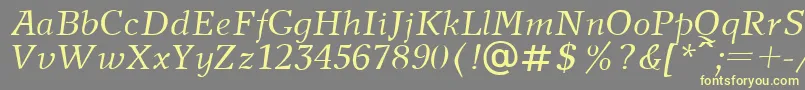 NewJournalItalic Font – Yellow Fonts on Gray Background