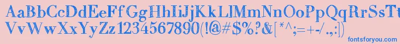 Mixtitanica Font – Blue Fonts on Pink Background