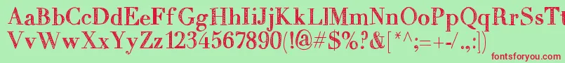 Mixtitanica Font – Red Fonts on Green Background