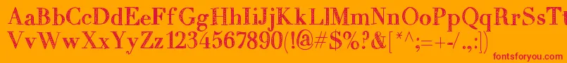 Mixtitanica Font – Red Fonts on Orange Background