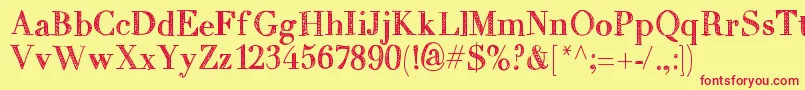 Mixtitanica Font – Red Fonts on Yellow Background