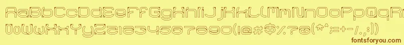 RaynalizHollow Font – Brown Fonts on Yellow Background