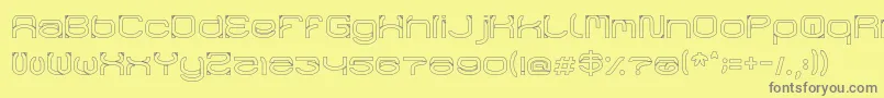 フォントRaynalizHollow – 黄色の背景に灰色の文字