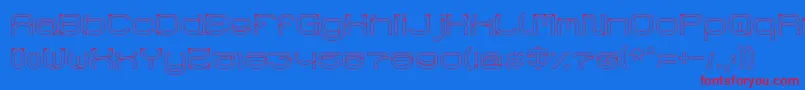 RaynalizHollow Font – Red Fonts on Blue Background