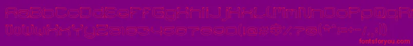 Fonte RaynalizHollow – fontes vermelhas em um fundo violeta