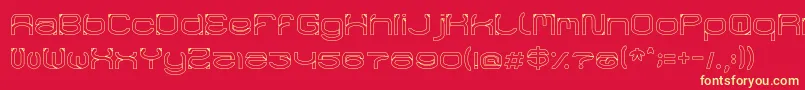 RaynalizHollow Font – Yellow Fonts on Red Background