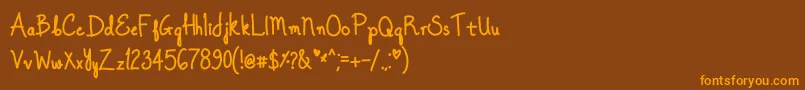 OnceUponADreamBold Font – Orange Fonts on Brown Background