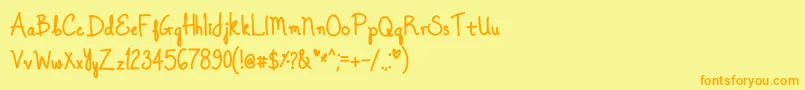 More about OnceUponADreamBold Font OnceUponADreamBold Font – Orange Fonts on Yellow Background