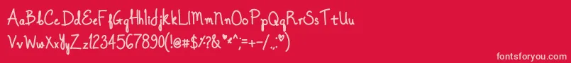 OnceUponADreamBold Font – Pink Fonts on Red Background