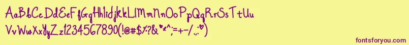 Шрифт OnceUponADreamBold – фиолетовые шрифты на жёлтом фоне
