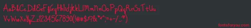 OnceUponADreamBold Font – Red Fonts on Black Background