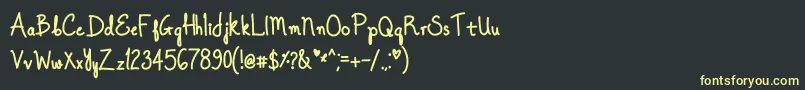 OnceUponADreamBold Font – Yellow Fonts on Black Background