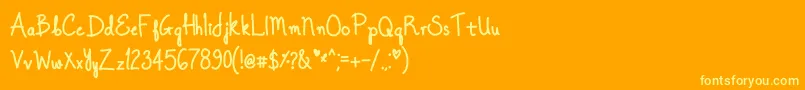 OnceUponADreamBold Font – Yellow Fonts on Orange Background