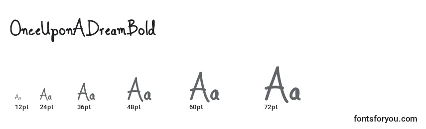 OnceUponADreamBold Font Sizes