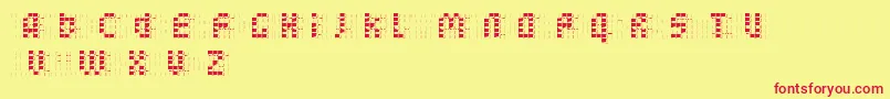 BleuckReversedDker-fontti – punaiset fontit keltaisella taustalla
