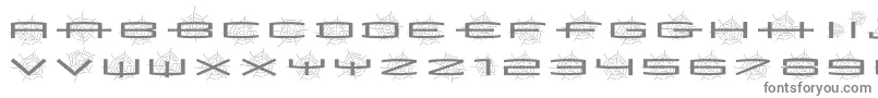 Fonte Spiderishfs – fontes cinzas em um fundo branco