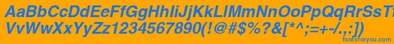 Weitere Informationen zur AghlvcyrillicBoldItalic-Schriftart AghlvcyrillicBoldItalic-Schriftart – Blaue Schriften auf orangefarbenem Hintergrund