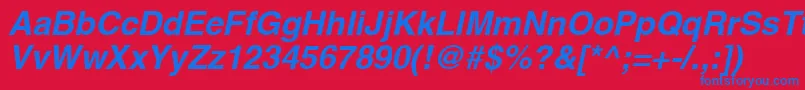 AghlvcyrillicBoldItalic Font – Blue Fonts on Red Background