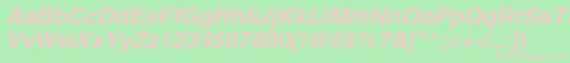 AghlvcyrillicBoldItalic Font – Pink Fonts on Green Background