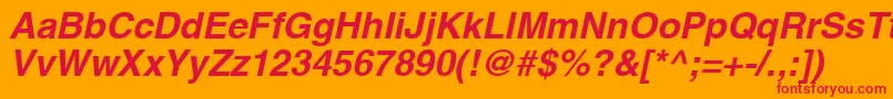 フォントAghlvcyrillicBoldItalic – オレンジの背景に赤い文字