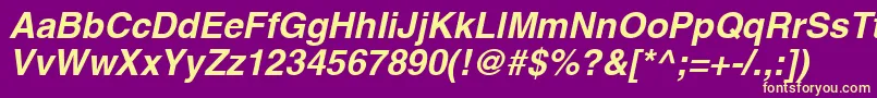 AghlvcyrillicBoldItalic Font – Yellow Fonts on Purple Background