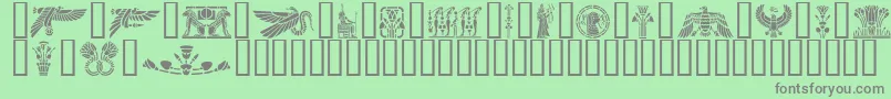 GeEgyptianArt Font – Gray Fonts on Green Background
