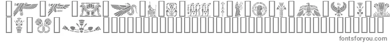 GeEgyptianArt-fontti – harmaat kirjasimet valkoisella taustalla