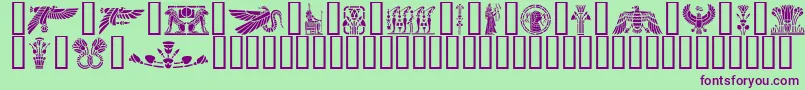 GeEgyptianArt Font – Purple Fonts on Green Background
