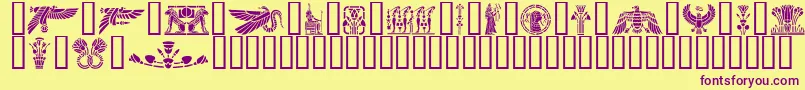 GeEgyptianArt Font – Purple Fonts on Yellow Background