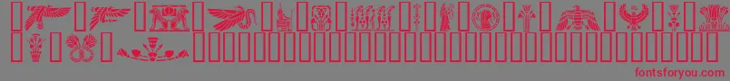 フォントGeEgyptianArt – 赤い文字の灰色の背景