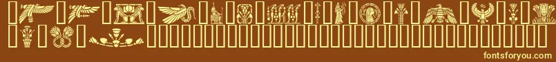 フォントGeEgyptianArt – 黄色のフォント、茶色の背景