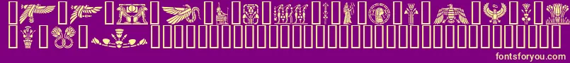 GeEgyptianArt Font – Yellow Fonts on Purple Background