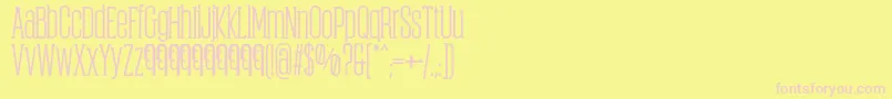 ObcecadaSerifBoldFfp-fontti – vaaleanpunaiset fontit keltaisella taustalla