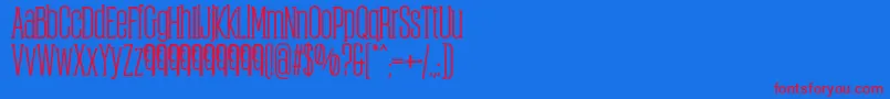 Шрифт ObcecadaSerifBoldFfp – красные шрифты на синем фоне