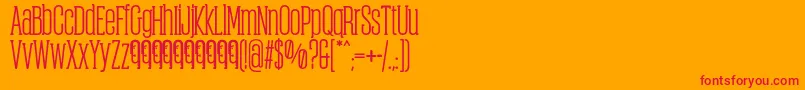 ObcecadaSerifBoldFfp-Schriftart – Rote Schriften auf orangefarbenem Hintergrund
