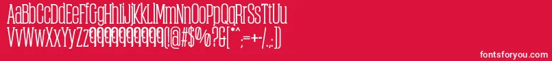 フォントObcecadaSerifBoldFfp – 赤い背景に白い文字
