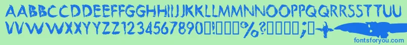 Beautifulfuture Font – Blue Fonts on Green Background