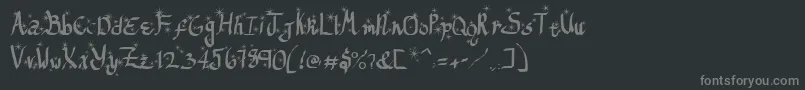 フォントReGifterStars – 黒い背景に灰色の文字