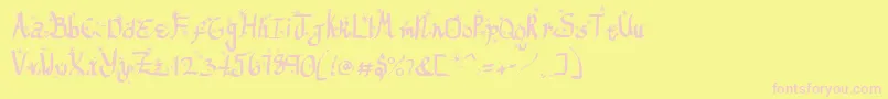 ReGifterStars Font – Pink Fonts on Yellow Background