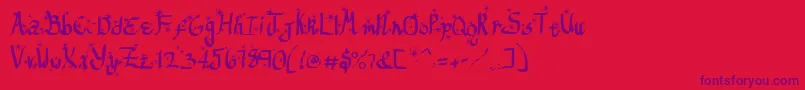 ReGifterStars Font – Purple Fonts on Red Background