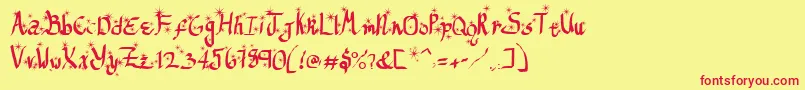 ReGifterStars-Schriftart – Rote Schriften auf gelbem Hintergrund