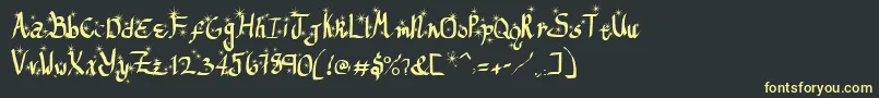 ReGifterStars-Schriftart – Gelbe Schriften auf schwarzem Hintergrund